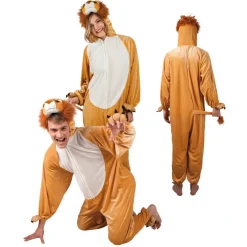 SALE Damen- und Herren-Kostüm Overall Löwe, Gr. S bis 165cm Körpergröße - Plüschkostüm, Tierkostüm