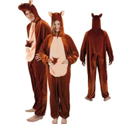 SALE Damen- und Herren-Kostüm Overall Känguru, Gr. S bis 165cm Körpergröße - Plüschkostüm, Tierkostüm