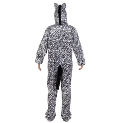 SALE Damen- und Herren-Kostüm Overall Zebra, Gr. S bis 165cm Körpergröße - Plüschkostüm, Tierkostüm