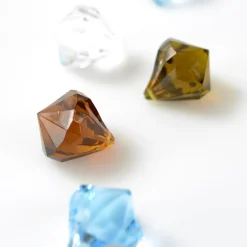 SALE Deko Diamant-Perlen, braun, 6 Stück