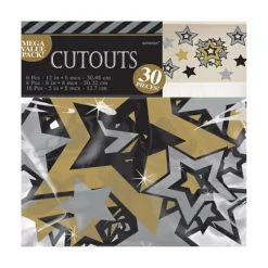 SALE Deko-Set Cut Out Sterne versch. Größen 30 tlg.