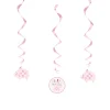 SALE Deko-Swirl-Girlanden Babyparty rosa Elefant, 66cm, 3 Stück
