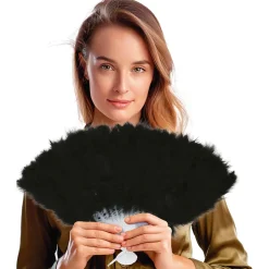 SALE Federfächer, schwarz