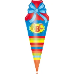 SALE Folienballon ABC Schultüte, ca. 25x76 cm