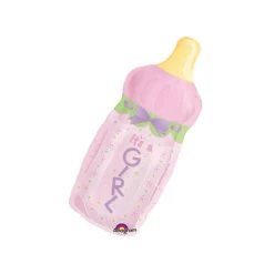 SALE Folienballon Baby Bottle Girl, ca. 33x79 cm
