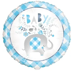 SALE Folienballon Babyparty blauer Elefant, 45 cm