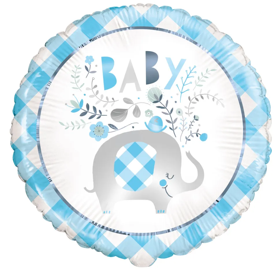 SALE Folienballon Babyparty blauer Elefant, 45 cm