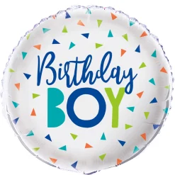 SALE Folienballon Birthday Boy, für Kindergeburtstag Junge, beidseitig bedruckt, Größe: ca. 45 cm
