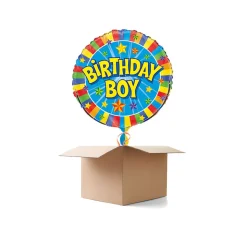 SALE Folienballon Birthday Boy, für Kindergeburtstag Junge, beidseitig bedruckt, Größe: ca. 45 cm