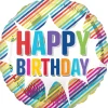 SALE Folienballon Happy Birthday Streifen Explosion