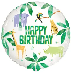SALE Folienballon Happy Birthday Tier Safari, 45cm