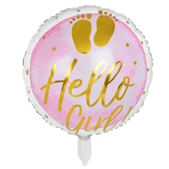 SALE Folienballon Hello Baby, rosa, ca. 45cm