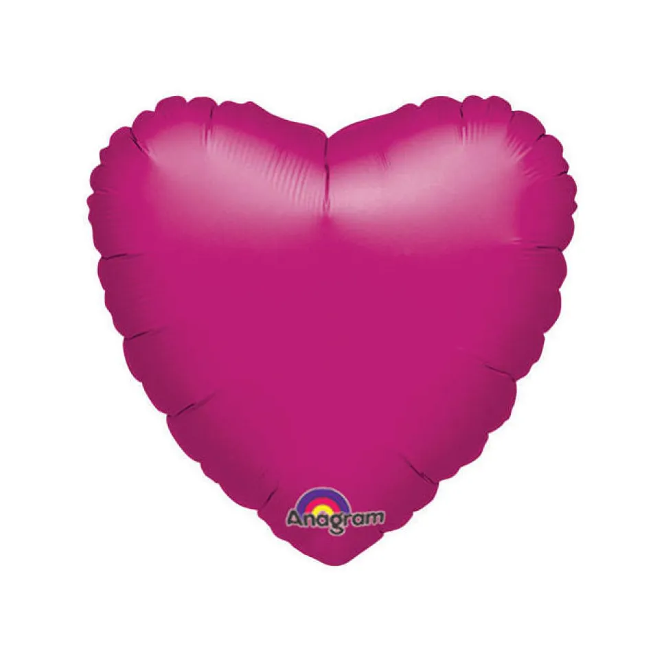 SALE Folienballon Herz Metallic Fuchsia, ca. 45cm