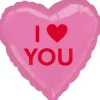 SALE Folienballon I Heart You, Herz Pink, ca. 43cm
