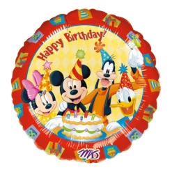 SALE Folienballon Mickey & Friends Happy-Birthday / Herzlichen Glückwunsch, ca. 45 cm