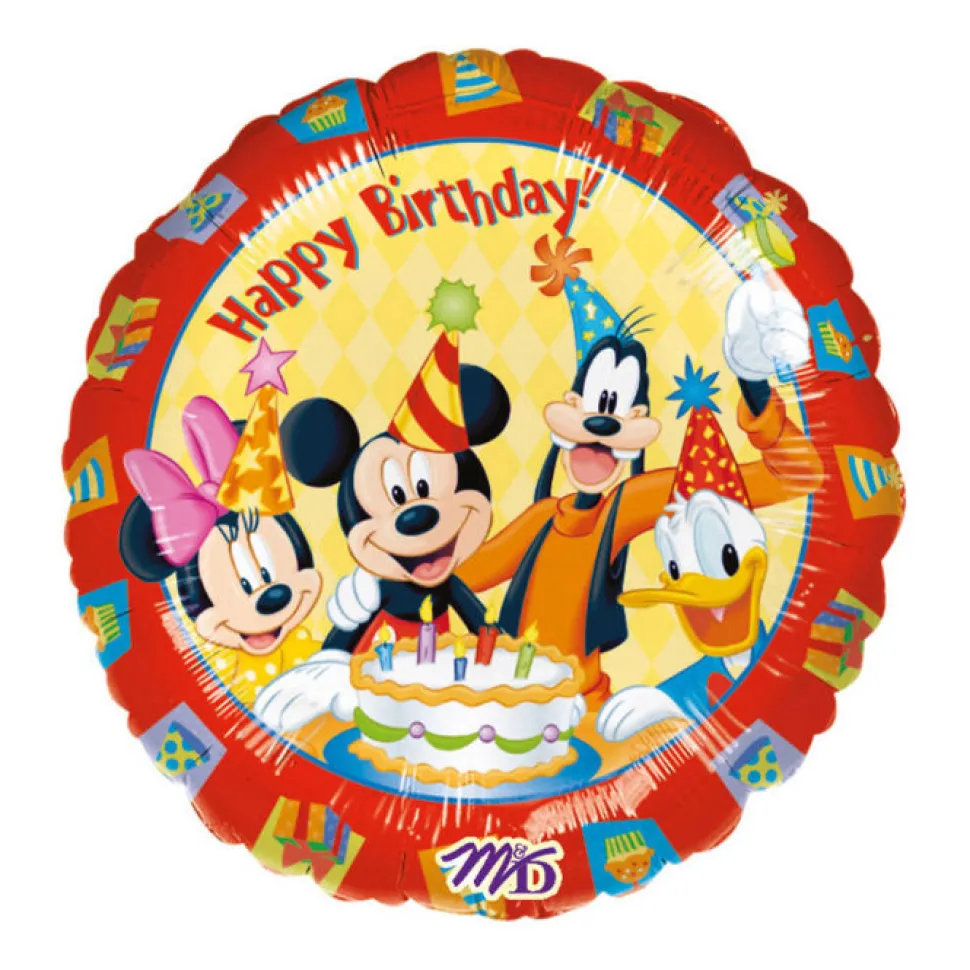 SALE Folienballon Mickey & Friends Happy-Birthday / Herzlichen Glückwunsch, ca. 45 cm