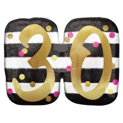 SALE Folienballon Milestone XL, 30th, ca. 60x55 cm