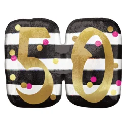 SALE Folienballon Milestone XL, 50th, ca. 60x55 cm