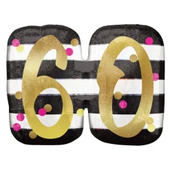 SALE Folienballon Milestone XL, 60th, ca. 60x55 cm