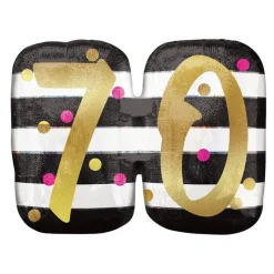SALE Folienballon Milestone XL, 70th, ca. 60x55 cm