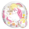 SALE Folienballon Orbz Glitzer Unicorn, ca. 45 cm