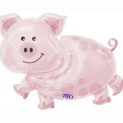 SALE Folienballon Rosa Schwein, 89x64 cm