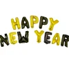 SALE Folienballon-Set Happy New Year, schwarz-gold, ca. 40cm hoch
