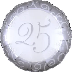 SALE Folienballon Silberhochzeit 25 Jahre, ca. 43 cm