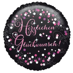 SALE Folienballon Sparkle Pink, ca. 45 cm