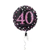 SALE Folienballon Sparkle Pink 40th, ca. 45 cm