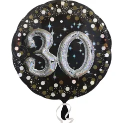 SALE Folienballon Sparkling Birthday 30th, 81 cm