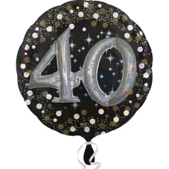 SALE Folienballon Sparkling Birthday 40th, 81 cm