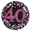 SALE Folienballon Sparkling Pink 40th, ca. 81 cm