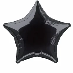 SALE Folienballon Stern Unifarben, Premiumqualität, beidseitig bedruckt, Größe: ca. 50 cm, Farbe: Schwarz