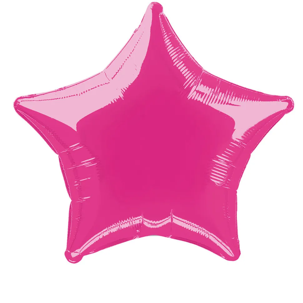 SALE Folienballon Stern Unifarben, Premiumqualität, beidseitig bedruckt, Größe: ca. 50 cm, Farbe: Pink