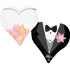 SALE Folienballon Wedding Couple Hearts, 76x63 cm