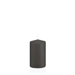 SALE Getauchte glatte Stumpen-Kerze, ca. Höhe: 100mm, Ø 60mm, Farbe: Grau