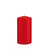 SALE Getauchte glatte Stumpen-Kerze, ca. Höhe: 150mm, Ø 80mm, Farbe: Rot