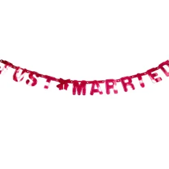 SALE Girlande Just Married, rot, 150 cm
