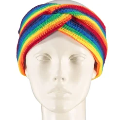 SALE Haarband Rainbow, Strickoptik, regenbogenfarben