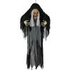 SALE Halloween-Deko Buckel-Hexe mit Licht-, Sound- und Bewegungseffekt, 120cm