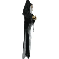 SALE Halloween-Deko Buckel-Hexe mit Licht-, Sound- und Bewegungseffekt, 120cm