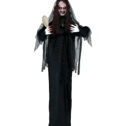 SALE Halloween-Deko Figur Gruselfrau, mit Licht-, Sound- und Bewegungseffekt, 170cm