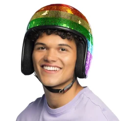 SALE Helm Disco-Kugel, Einheitsgröße, Regenbogen