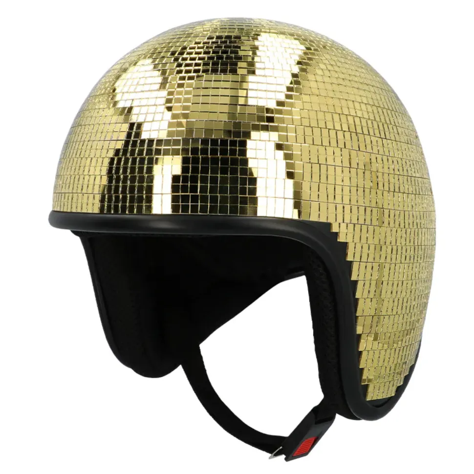 SALE Helm Disco-Kugel, Einheitsgröße, Gold