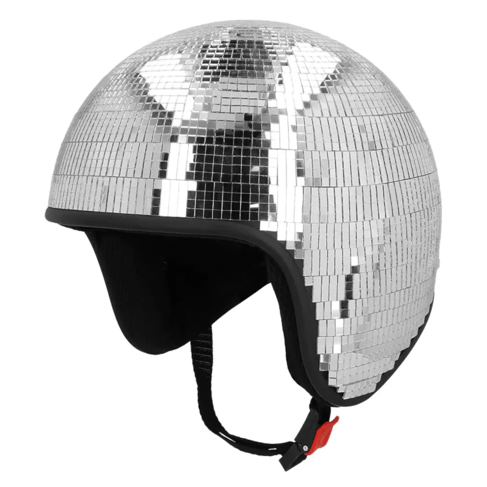 SALE Helm Disco-Kugel, Einheitsgröße, Silber