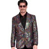 SALE Herren-Kostüm Disco-Jackett mit Pailletten, bunt, Gr. S
