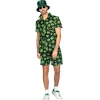 SALE Herren-Kostüm Festival-Set Hanf mit Hemd und Hose, schwarz-grün, Gr. S