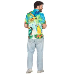 SALE Herren-Kostüm Hawaii-Hemd Papagei, bunt, Gr. S