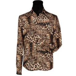 SALE Herren-Kostüm Hemd Tigerking, braun, Gr. S